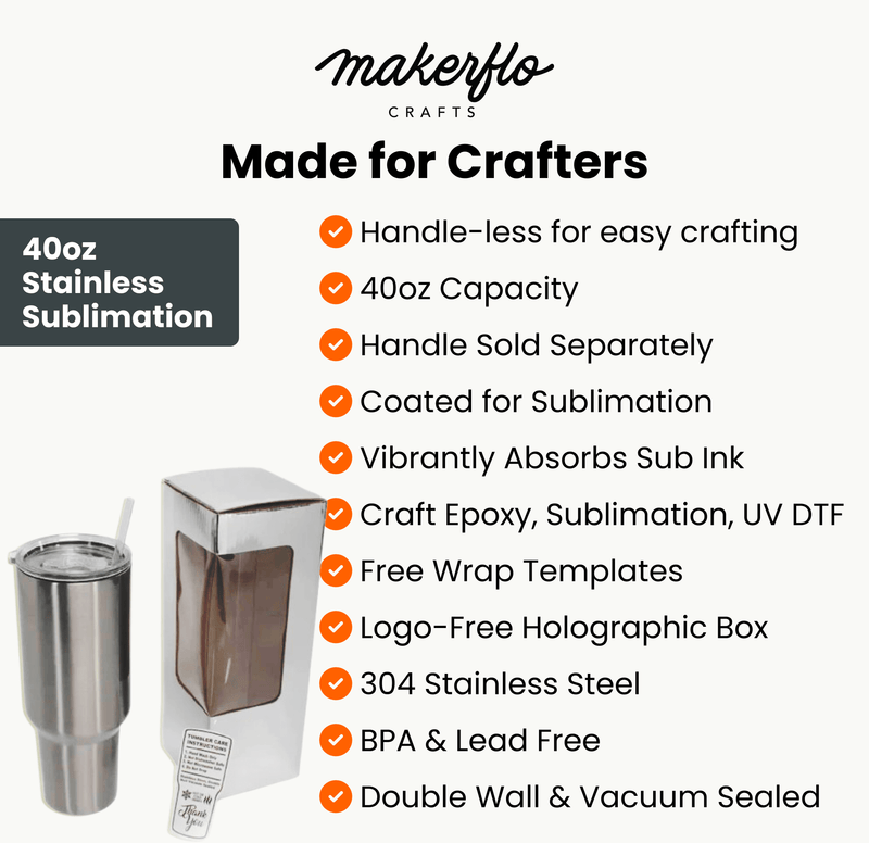 40oz Tumbler Stainless Steel Sublimation
