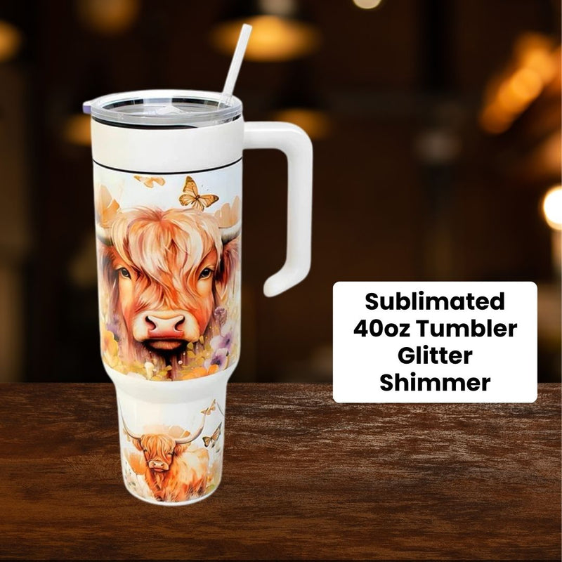 40oz Tumbler Sublimation Glitter Shimmer