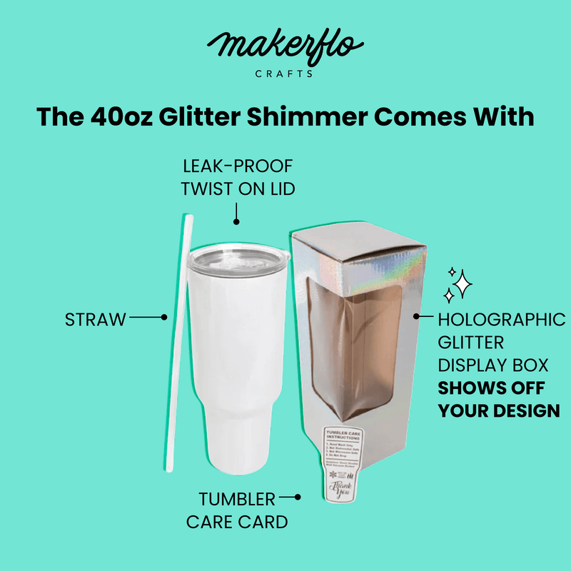 40oz Tumbler Sublimation Glitter Shimmer